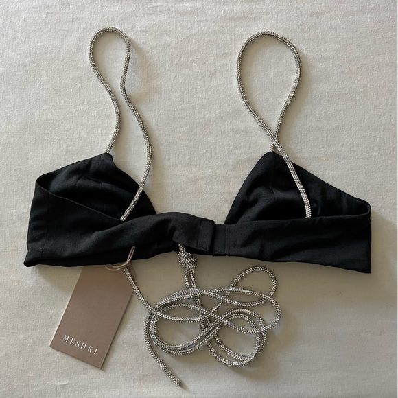 Meshki Sweeney Diamante Bralette Top in Black - Picture 11 of 16